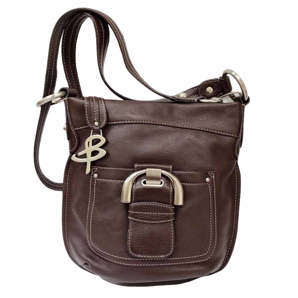 B Makowsky Brown Leather Shoulder Bag
